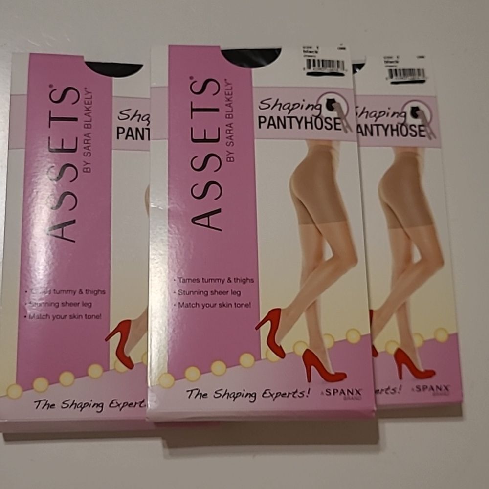 NEW SPANX BLACK SHAPING PANTYHOSE AIRPLANE TRAVEL SIZE 1 - 95-125 LB NWT
